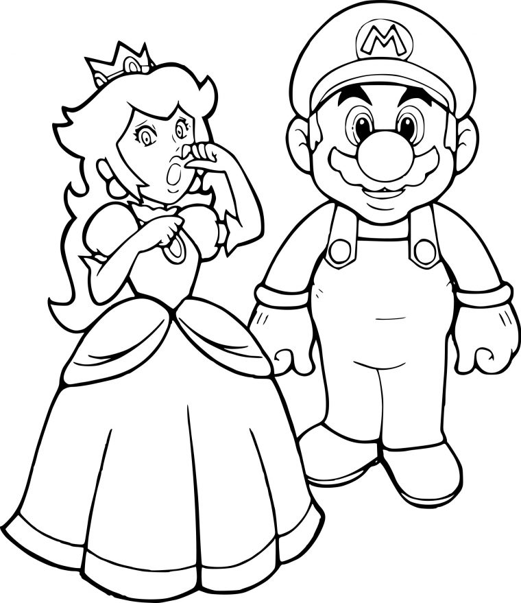 Coloriage Mario Et Peach À Imprimer dedans Coloriage Mario