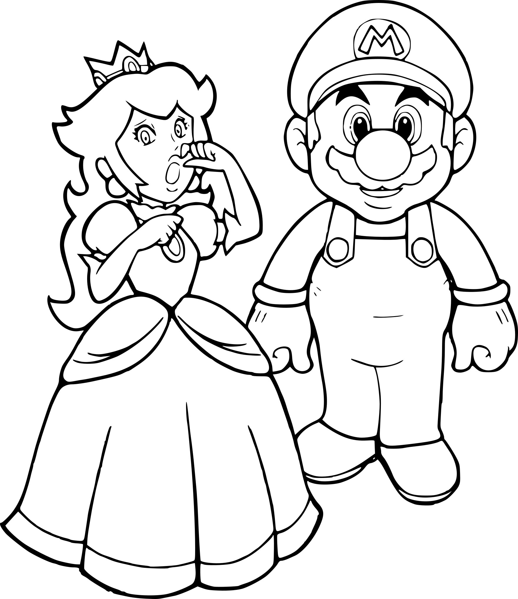 Coloriage Mario Et Peach À Imprimer dedans Coloriage Mario