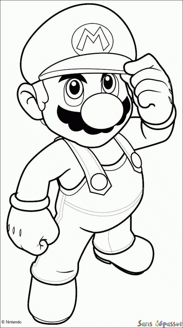 Coloriage Mario – Sans Dépasser avec Coloriage Mario