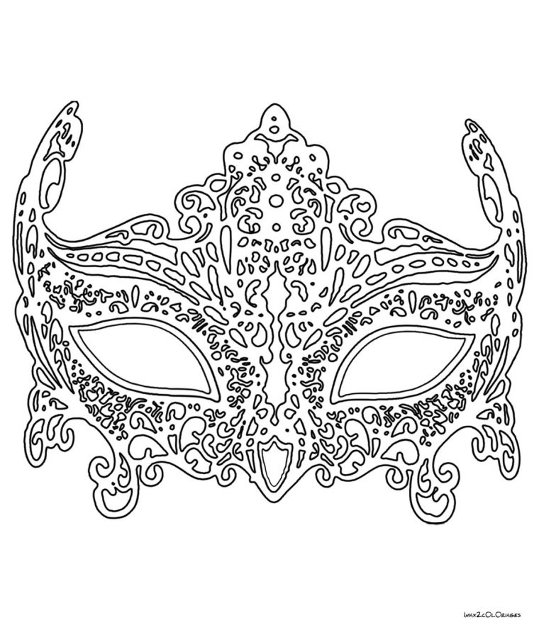 Coloriage Masque De Venise En Dentelle | Coloring Pages destiné Dessin Carnaval A Imprimer