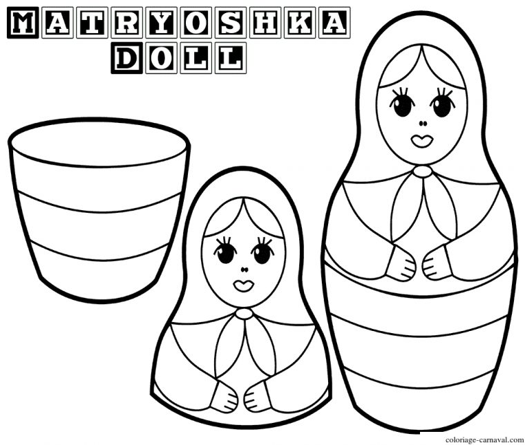 Coloriage Matryoshka Dolls 6 Poupee Russe Dessin Gratuit pour Coloriage Poupée Russe