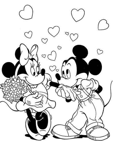 Coloriage Mickey Et Minnie Amoureux – 123Coloriage concernant Dessin Minnie À Imprimer