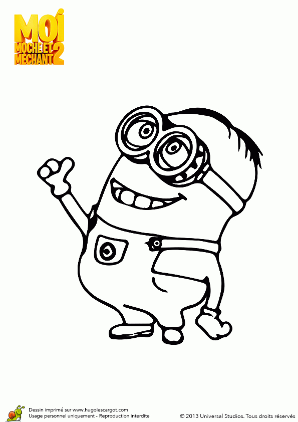 Coloriage Minion Travailleur Tout Sourire avec Coloriage A Imprimer Minion Gratuit