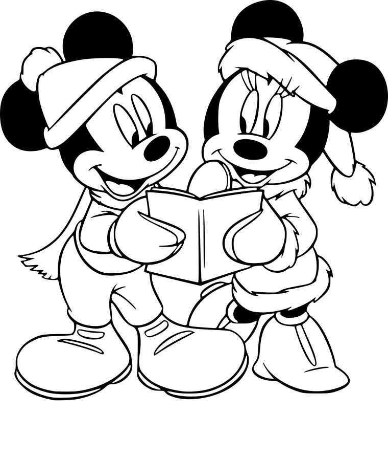 Coloriage Minnie Et Mickey À Noel À Imprimer serapportantà Minnie A Colorier