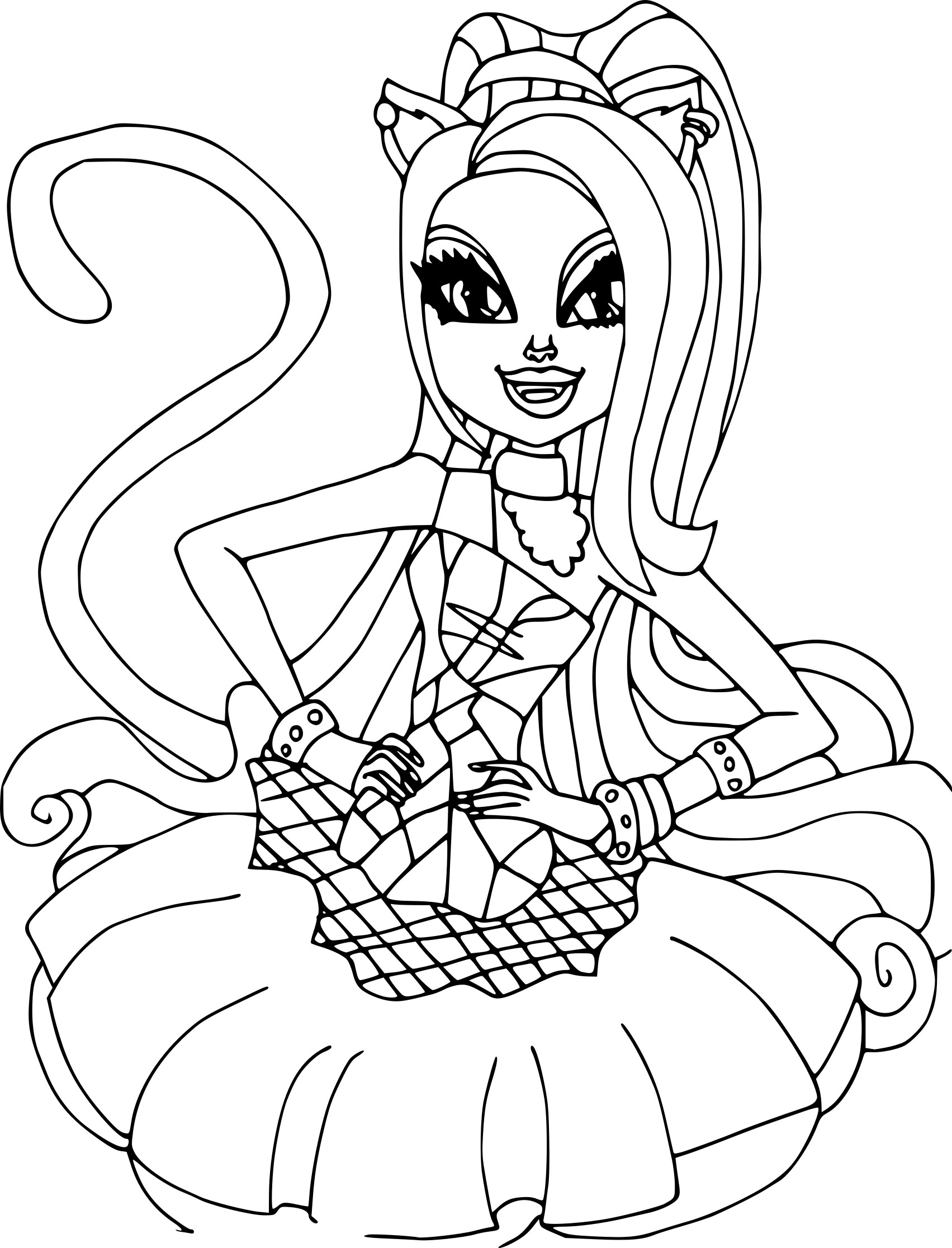 Coloriage Monster High Catty Noir À Imprimer concernant Dessin A Colorier En Ligne De Monster High