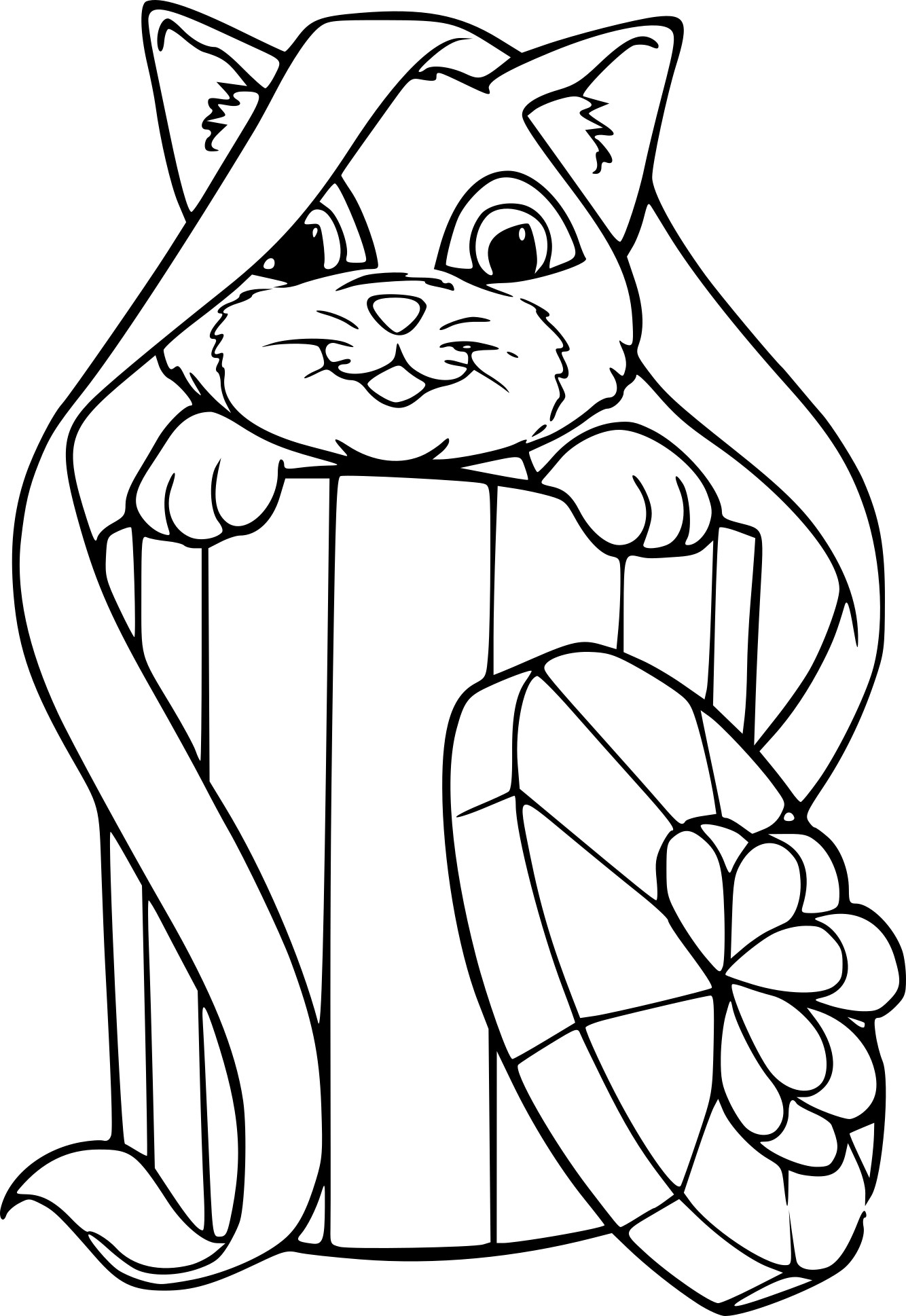 Coloriage Noel Chat Dessin À Imprimer Sur Coloriages intérieur Coloriage De Chat À Imprimer