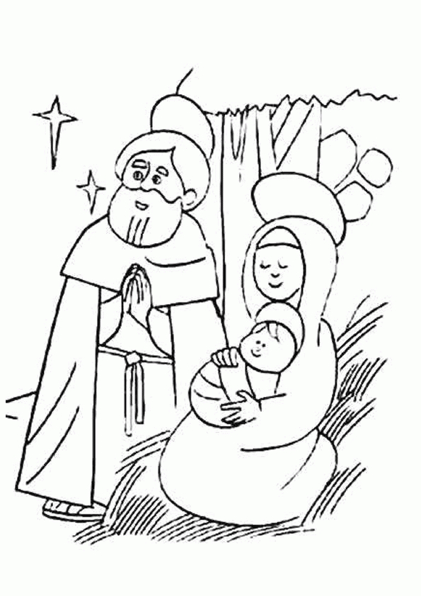 Coloriage Noel La Naissance De Jésus concernant Dessin Creche De Noel Gratuit