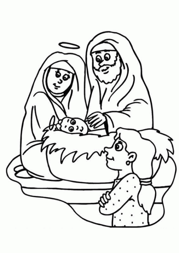 Coloriage Noël L’enfant Jésus Et Ses Parents serapportantà Dessin Creche De Noel Gratuit