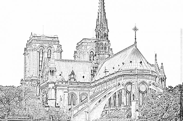 Coloriage Notre Dame De Paris 01 À Imprimer Pour Les serapportantà Coloriage Notre Dame De Paris