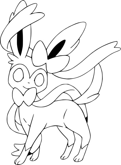 Coloriage Nymphali Pokemon X Et Y Gratuit À Imprimer destiné Coloriage Pokemon Evoli