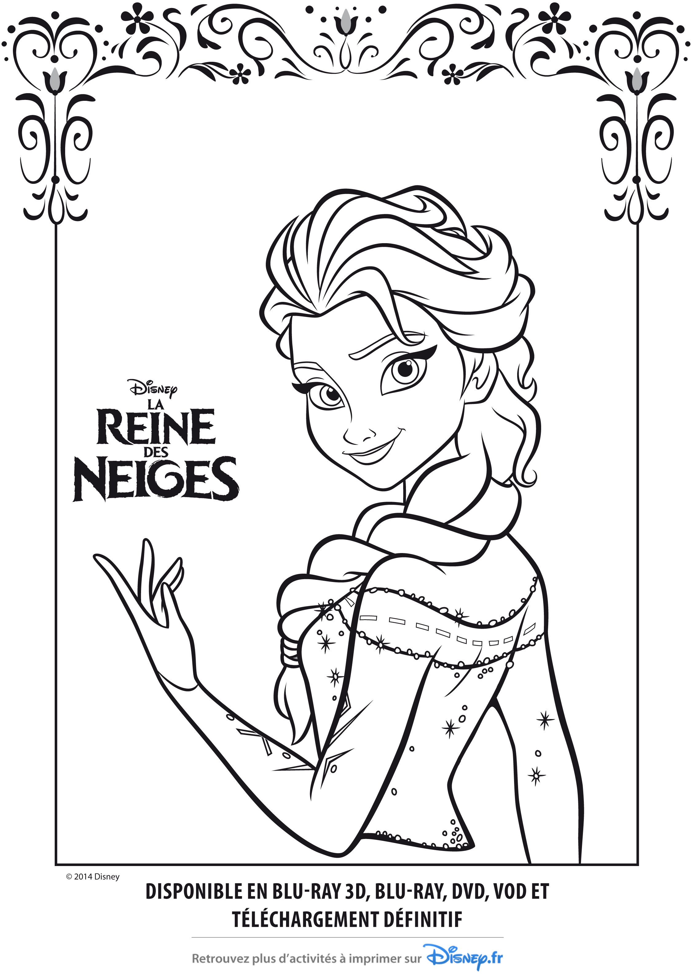 Coloriage Officiel De La Reine Des Neiges- Elsa La Reine pour Coloriage Reine Des Neiges