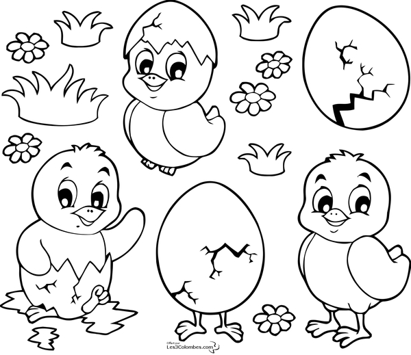 Coloriage Paques – Page 3 avec Oeufs De Paques À Colorier