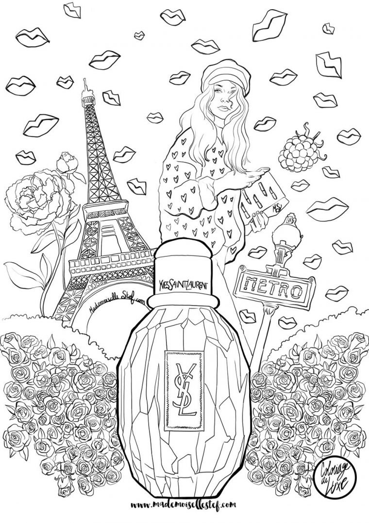 Coloriage : Parfum Parisienne Yves Saint Laurent I serapportantà Book Coloriage