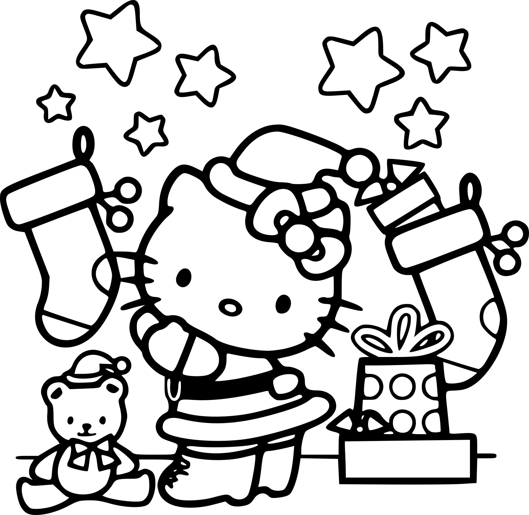 Coloriage Père Noël Hello Kitty À Imprimer Sur Coloriages intérieur Dessin Hello Kitty À Imprimer