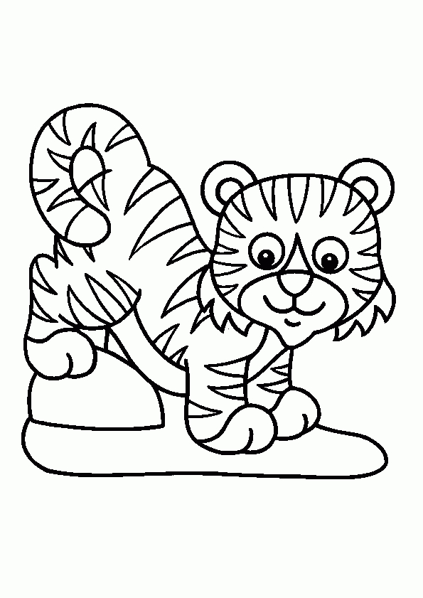 Coloriage Petit Tigre intérieur Colorage Enfant