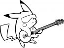 Coloriage Pikachu Avec Une Guitare À Imprimer destiné Coloriage De Pokemon A Imprimer Gratuitement