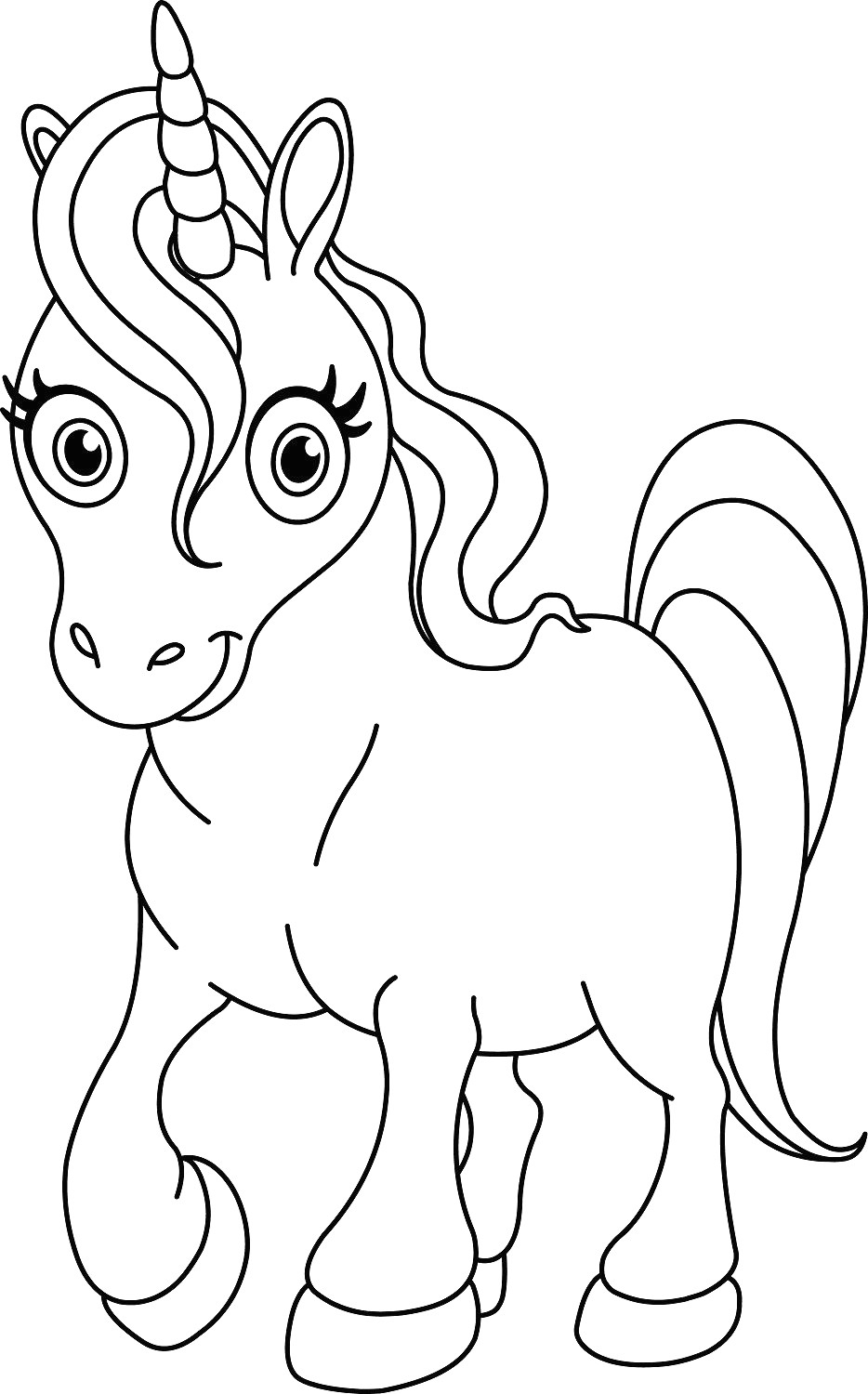 Coloriage Pour Enfant Licorne Avec Unicorn008 Et Dessin avec Dessin Pour Enfant A Colorier