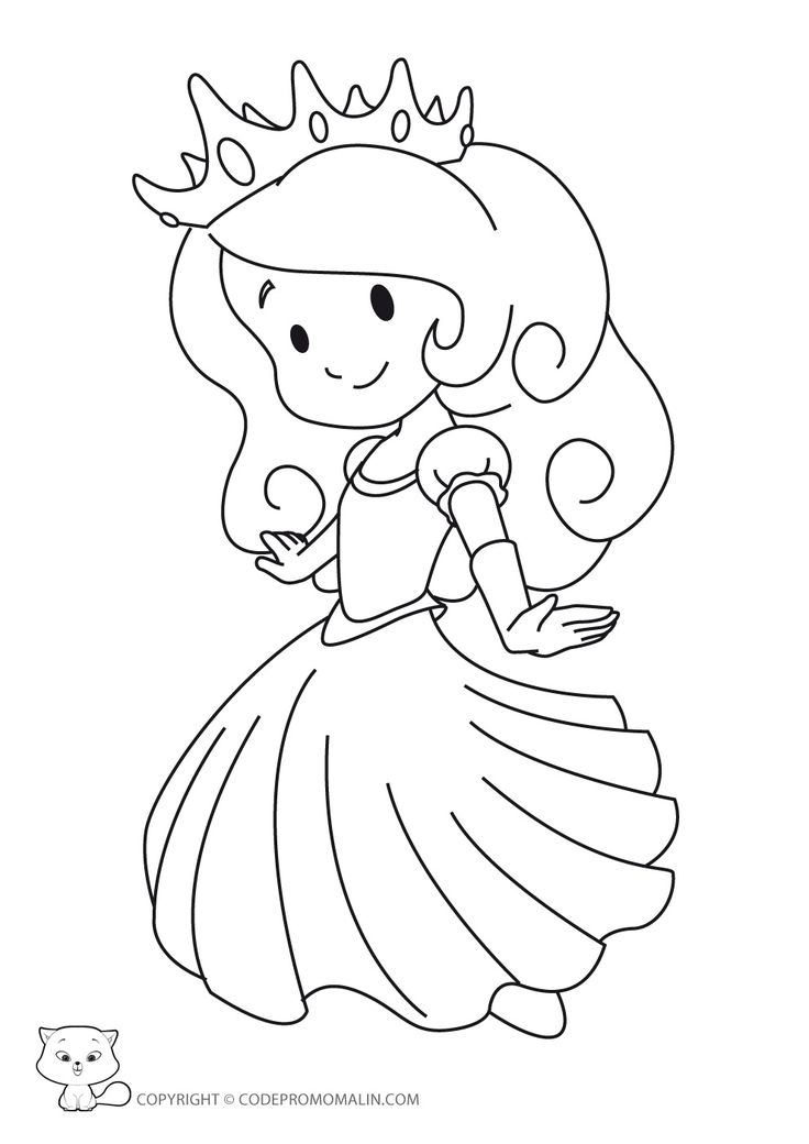 Coloriage Princesse À Colorier – Dessin À Imprimer à Coloriage Facile À Imprimer