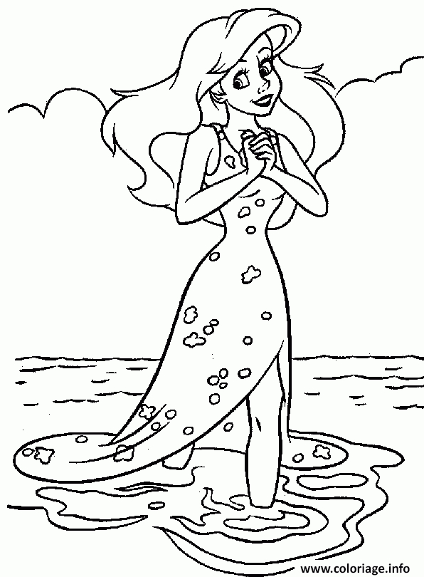 Coloriage Princesse Ariel La Petite Sirene Dessin À intérieur Princesse À Colorier Et Imprimer