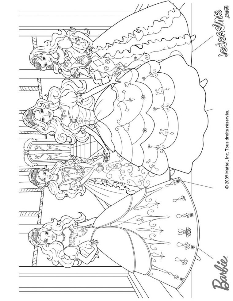 Coloriage Princesse Barbie À Imprimer->Coloriage Princesse concernant Coloriage De Barbie Apprentie Princesse