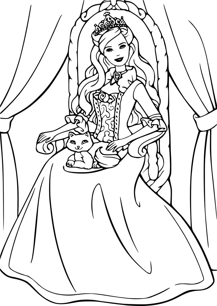 Coloriage Princesse Barbie À Imprimer Et Colorier encequiconcerne Coloriage Princesse