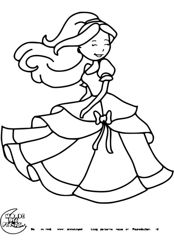 Coloriage Princesse Format A4 à Coloriage A4 À Imprimer