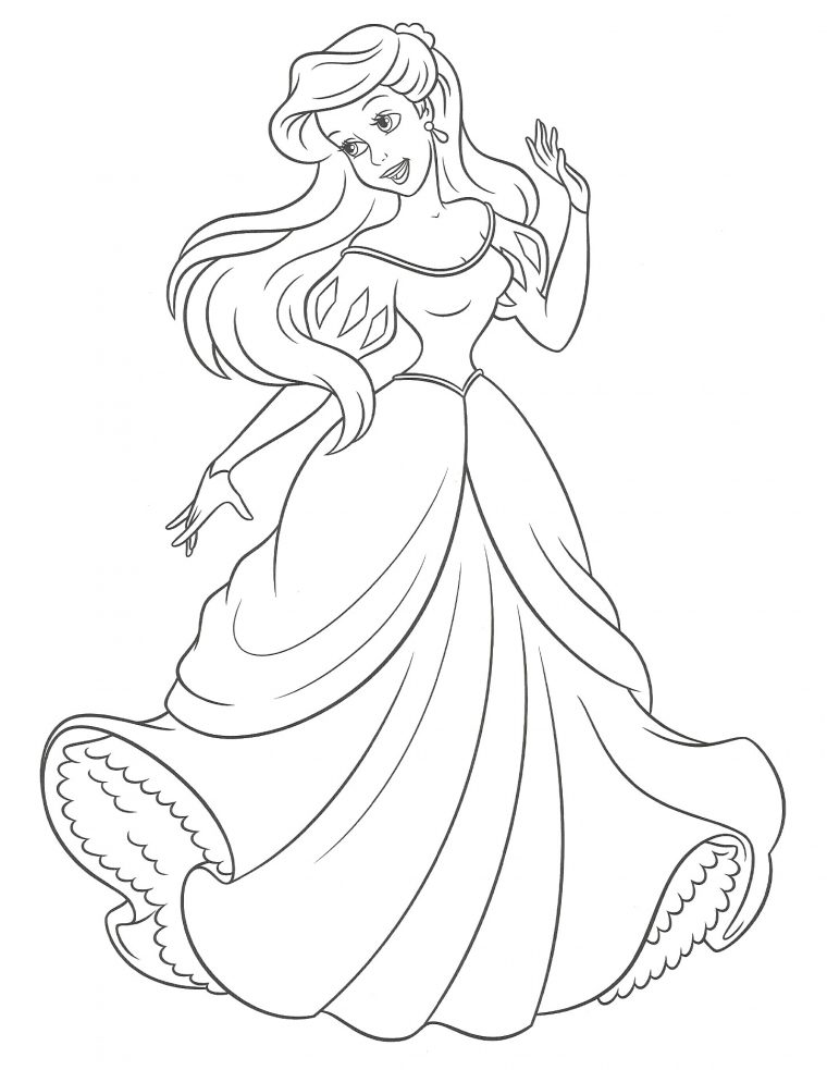 Coloriage Princesse La Petite Sirène À Imprimer pour Coloriage Princesse