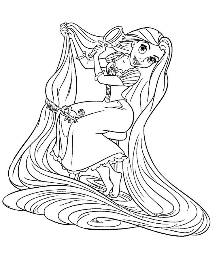 Coloriage Princesse Raiponce Disney À Imprimer Et Colorier à Coloriage De Princesses Disney A Imprimer