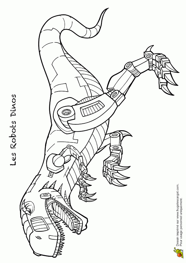 Coloriage Robot Dino 09 Sur Hugolescargot encequiconcerne Coloriage De Dinosaure Gratuit