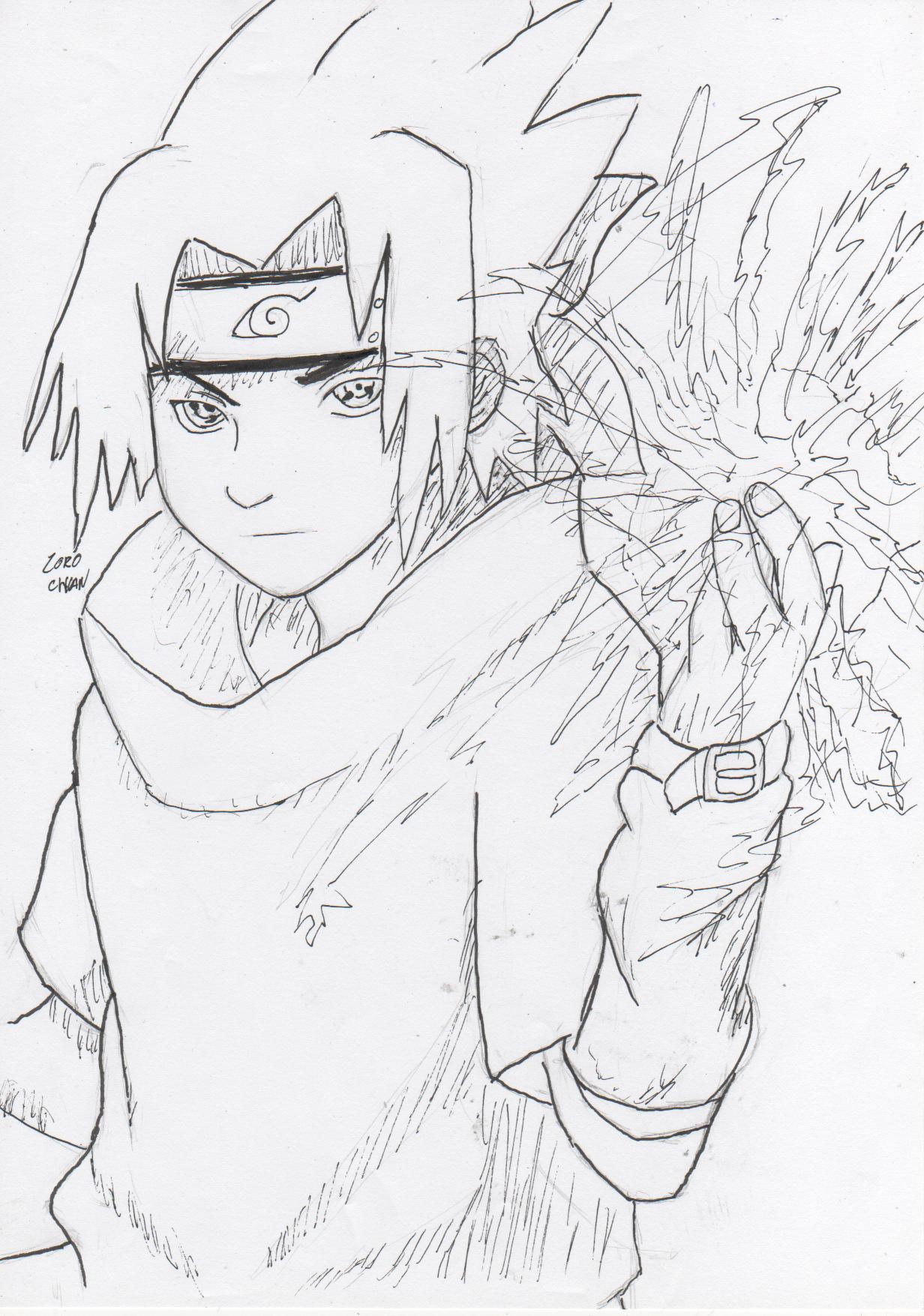 Coloriage Sasuke Sharingan pour Coloriage Naruto Sasuke