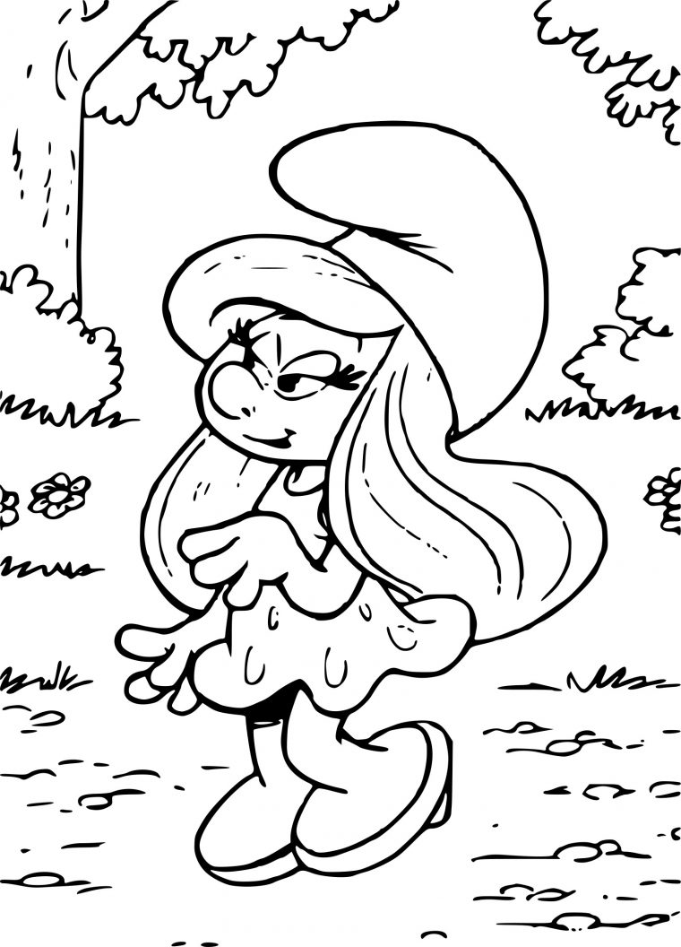 Coloriage Schtroumpfette À Imprimer Sur Coloriages intérieur Image De Dessin Animé A Colorier