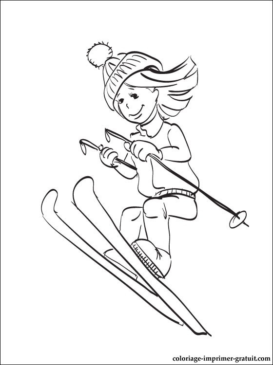 Coloriage Ski De Fond pour Dessin De Ski