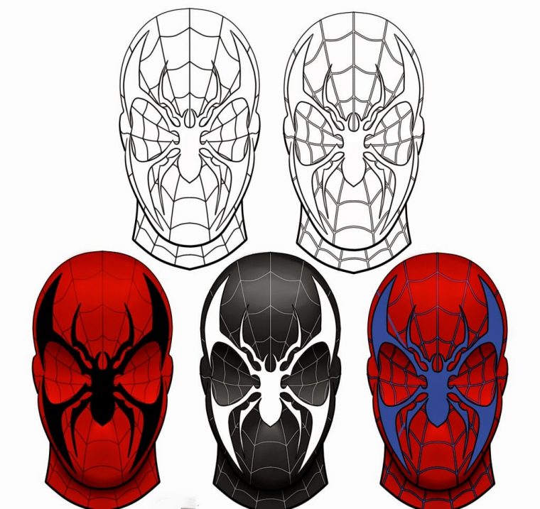 Coloriage Spiderman Masque | Coloriage En Ligne encequiconcerne Coloriage En Ligne Hulk