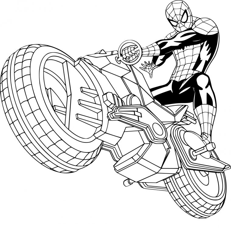 Coloriage Spiderman Moto À Imprimer Sur Coloriages destiné Coloriage Moto