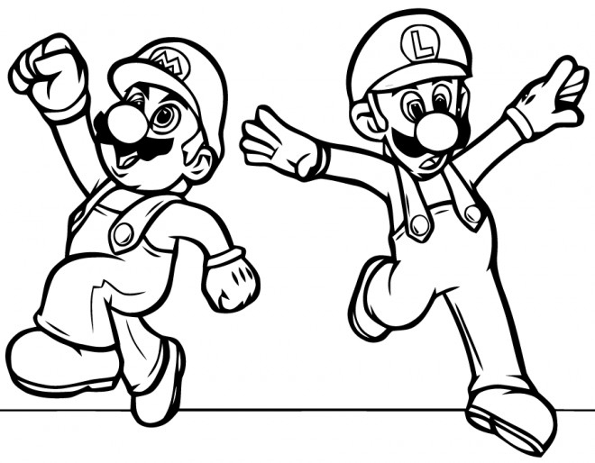 Coloriage Super Mario Bros Luigi Dessin Gratuit À Imprimer tout Coloriage De Mario Et Luigi