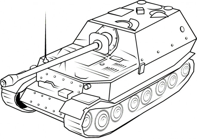 Coloriage Tank En Noir Et Blanc Dessin Gratuit À Imprimer à Dessin De Tank