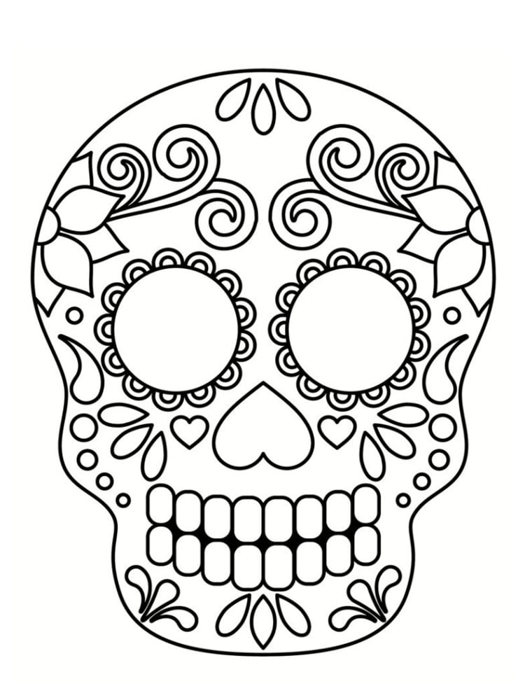 Coloriage Tête De Mort Mexicaine : 20 Dessins À Imprimer à Tete De Mort A Colorier