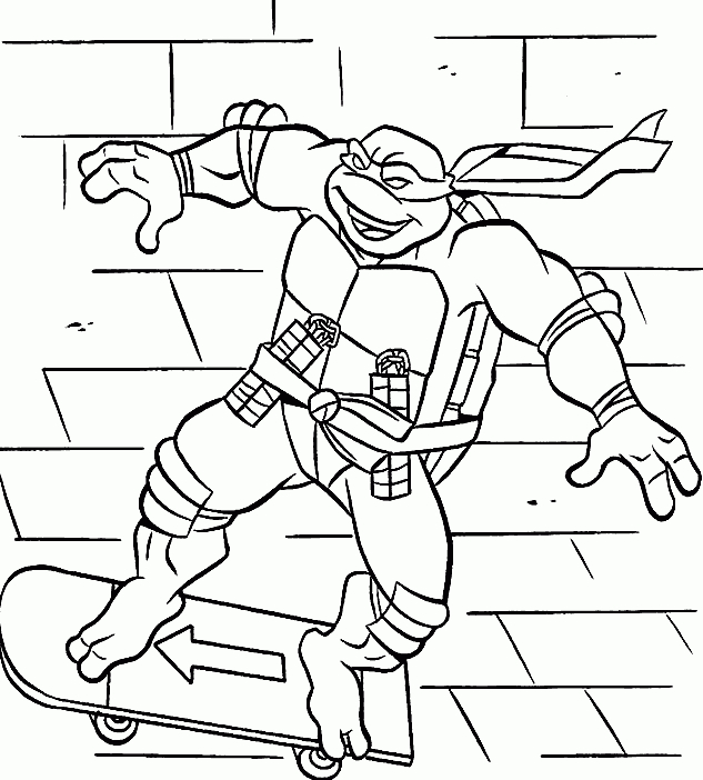 Coloriage Tortue Ninja | Turtle Coloring Pages, Ninja tout Coloriage Tortue Ninja Michelangelo