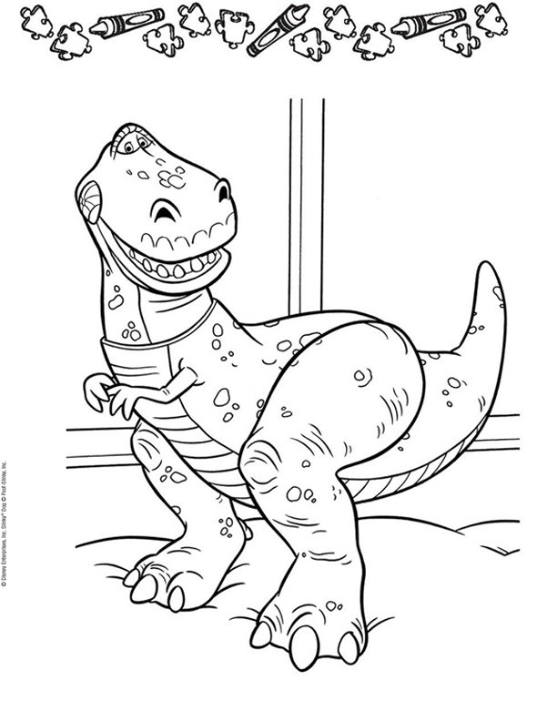 Coloriage Toy Story – Rex – Momes avec Coloriage Toy Story 4
