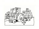 Coloriage Tracteur Avec Pelle Et Remorque à Coloriage De Tracteur À Imprimer
