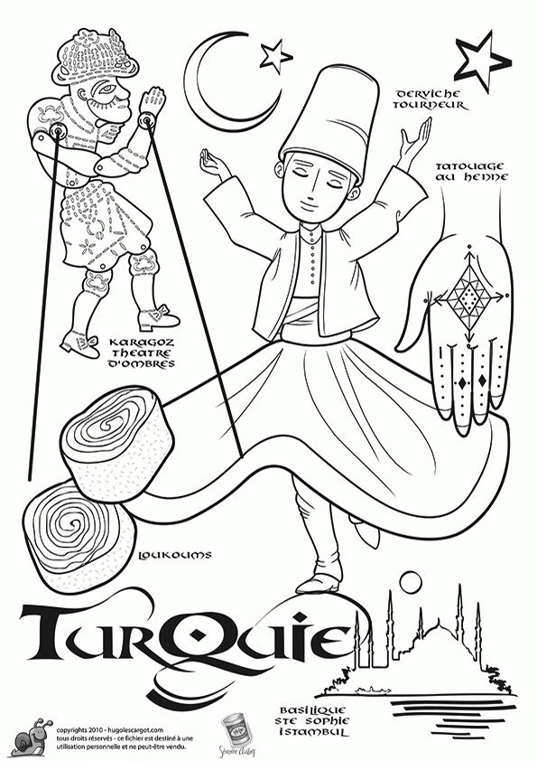 Coloriage Turquie, Page 29 Sur 43 Sur Hugolescargot tout Hugolescargot Coloriage