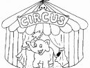 Coloriage Un Éléphant Qui Sort De Chapiteau Du Cirque concernant Dessin Animaux Elephant De Cirque