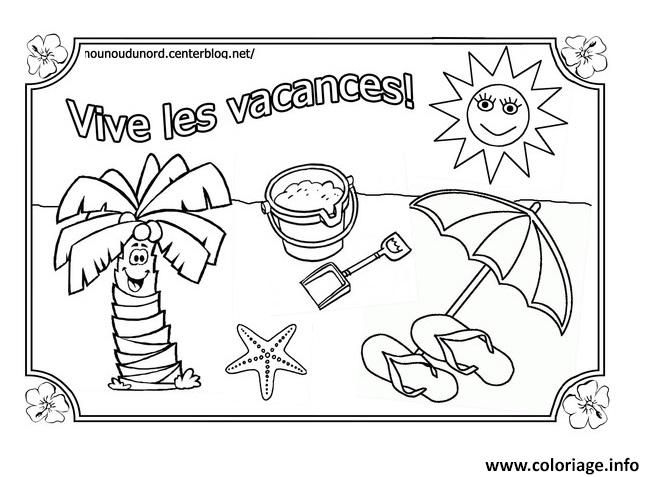 Coloriage Vacances Ete Vive Les Vacances Ete Dessin À dedans Coloriage Été Maternelle