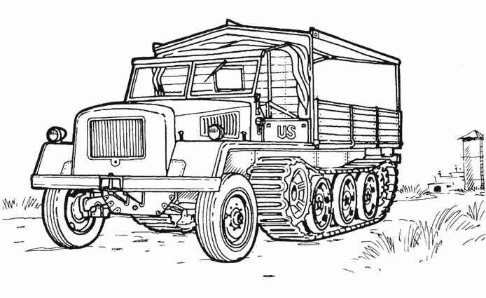 Coloriage Vehicule Militaire Gratuit serapportantà Coloriage Camion A Imprimer