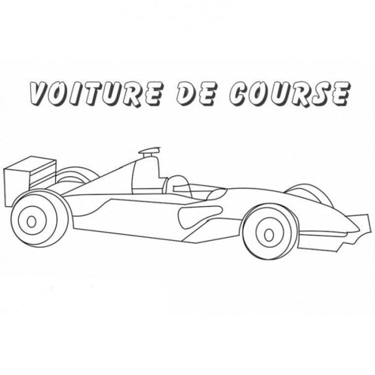 Coloriage Voiture De Course – Formule 1 Avec Pilote – Tête pour Voiture De Course À Colorier
