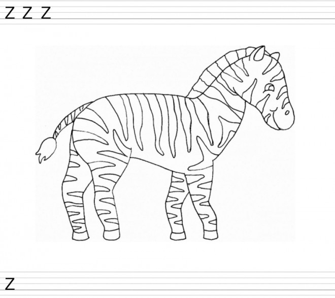 Coloriage Zèbre Et La Lettre Z Dessin Gratuit À Imprimer tout Dessiner Poc Dans Zou
