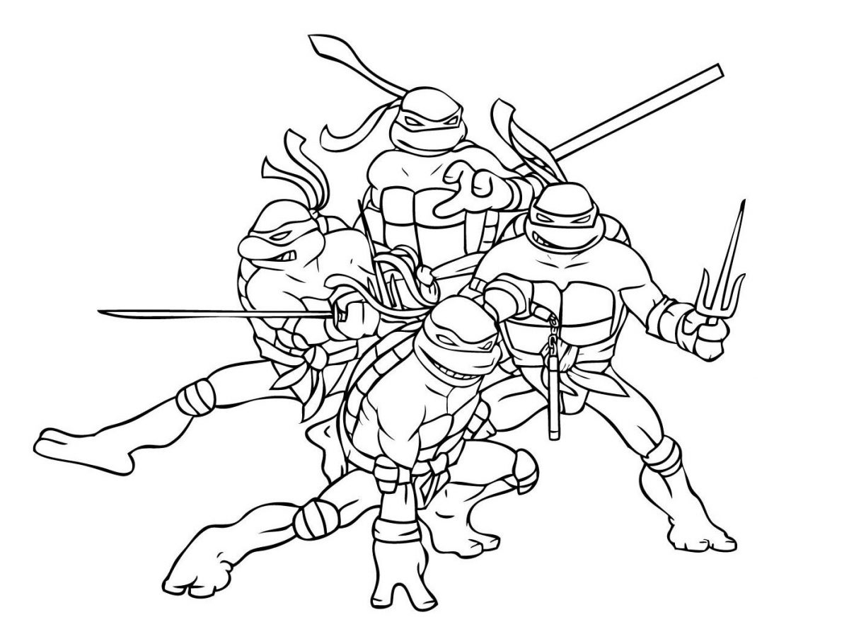 Coloriage Tortue Ninja Michelangelo - GreatestColoringBook.com