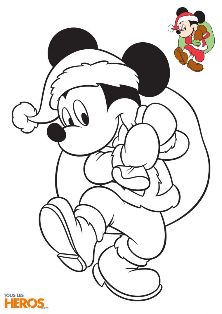 Coloriage_Mickey-Minnie-Noel5 992×1,403 Pixels à Minnie A Colorier