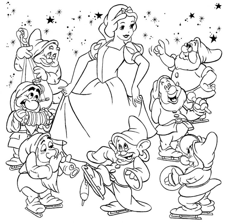 Coloriages À Imprimer : Blanche Neige Et Les Sept Nains pour Coloriage Blanche Neige A Imprimer Gratuit