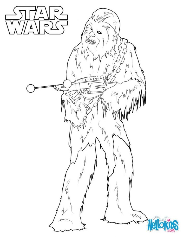 Coloriages Chewbacca, Le Wookie – Fr.hellokids à Star Wars Dessin À Colorier